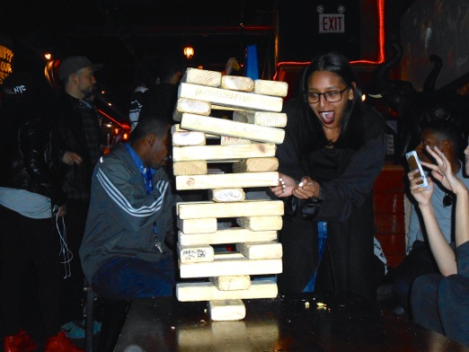 Giant Jenga: Life out of balance.