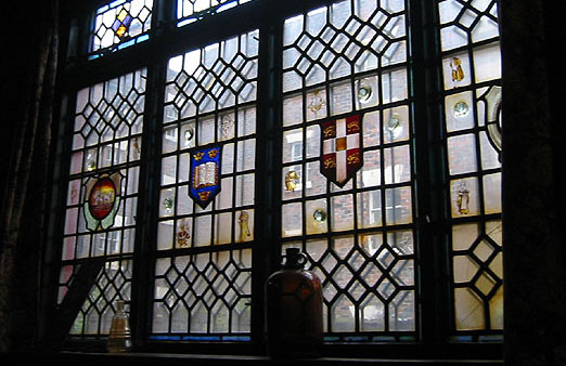 Tudor-style stained glass